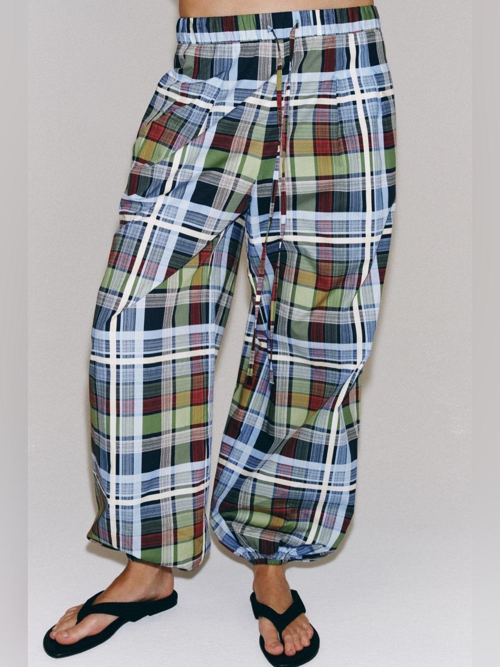 ZARA ZW COLLECTION PLAID BALLOON PANTS
